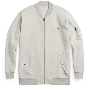 Polo Ralph Lauren Heather Double-Knit Bomber Jacket gray black pony